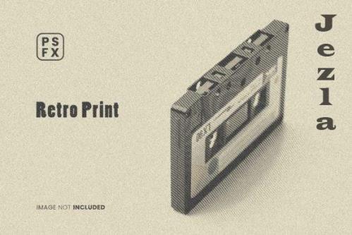 Retro Print Photo Effect Psd