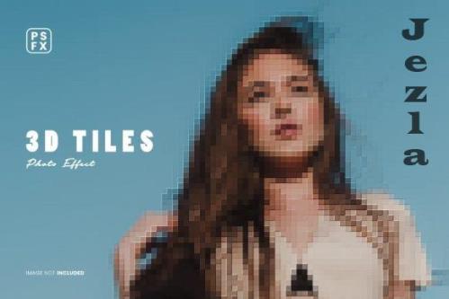 3d Tiles Photo Effect Psd