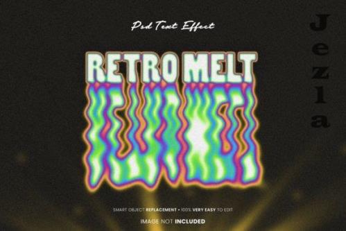 Retro Melt Text Effect Psd
