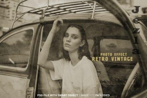 Retro Vintage Photo Effect Psd