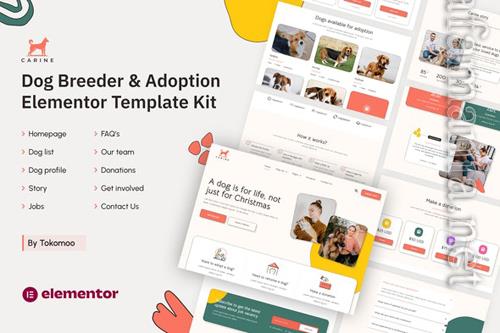 Themeforest Carine Dog Breeder & Adoption Elementor Template Kit 