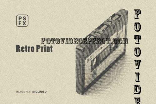 Retro Print Photo Effect Psd