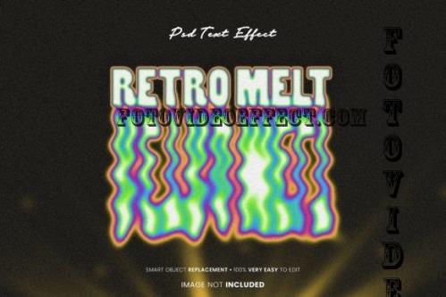 Retro Melt Text Effect Psd