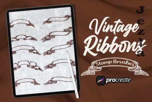 Vintage Ribbons Brush Stamp