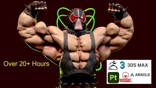 Zbrush, 3ds Max, Substance 3d Painter, Bane Bust Creation Course