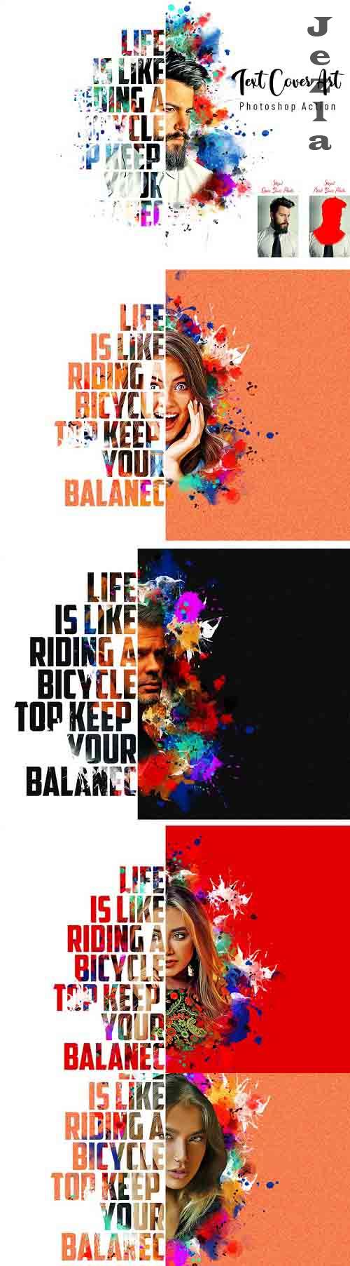 Text Cover Art Photoshop Action - 7235138