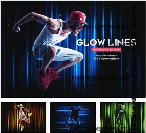 Glow Lines Photoshop Action