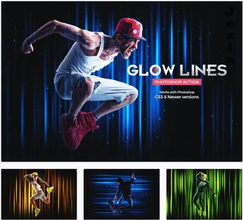 Glow Lines Photoshop Action