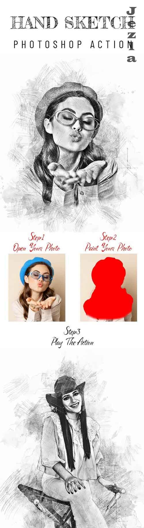 Hand Sketch Photoshop Action - 36889618