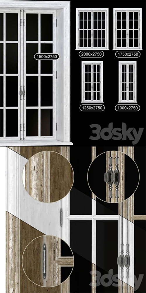 COLLECTION FRENCH WINDOWS 1000-2000 mm 3D Model