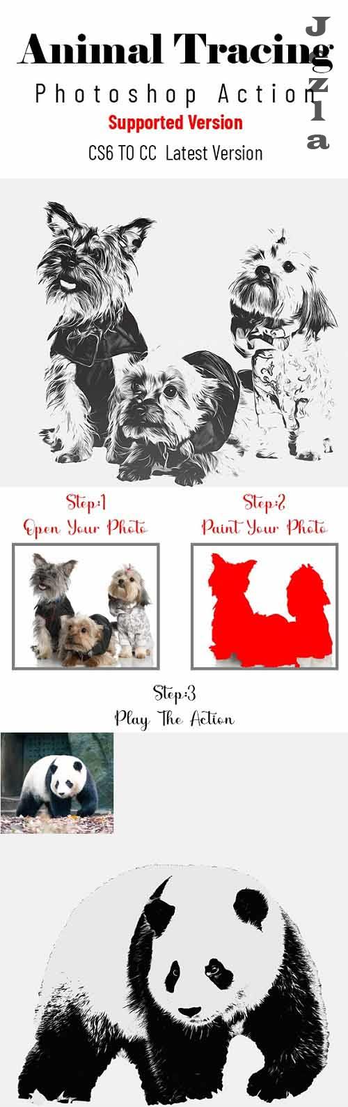 Animal Tracing Photoshop Action - 36836400