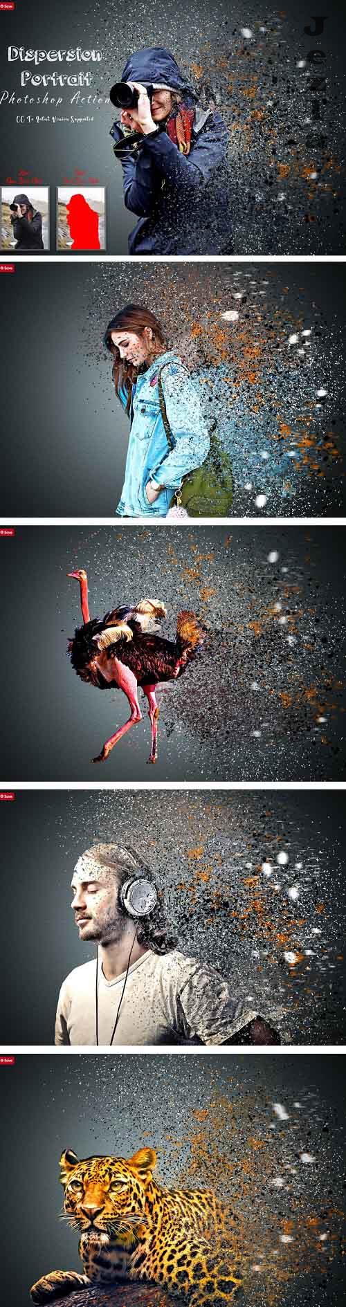 Dispersion Portrait Photoshop Action - 7239246