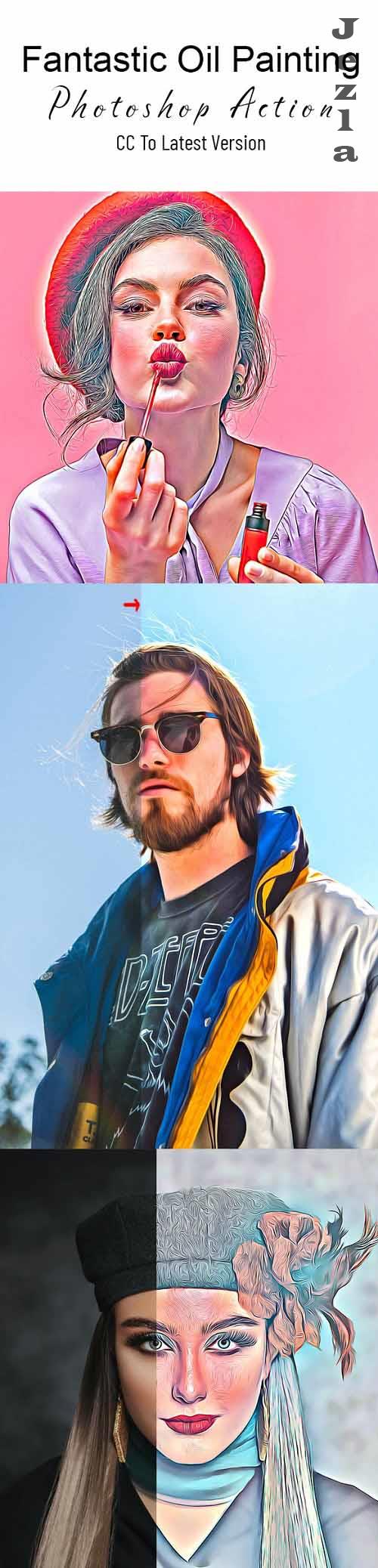 Fantastic Oil Painting Photoshop Action - 37001117