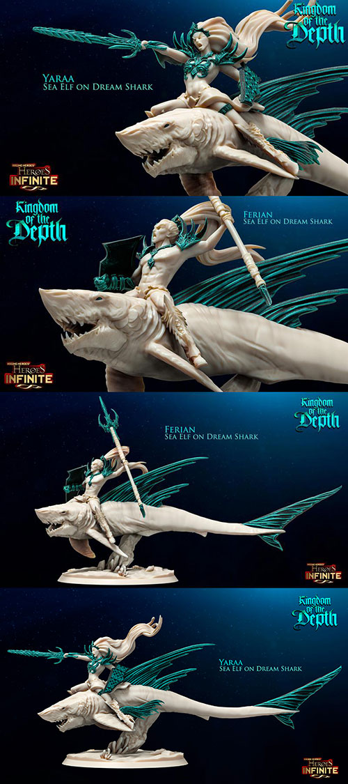 Heroes Infinite - Kingdom of the Depth - Yaraa and Ferian 3D Print Model