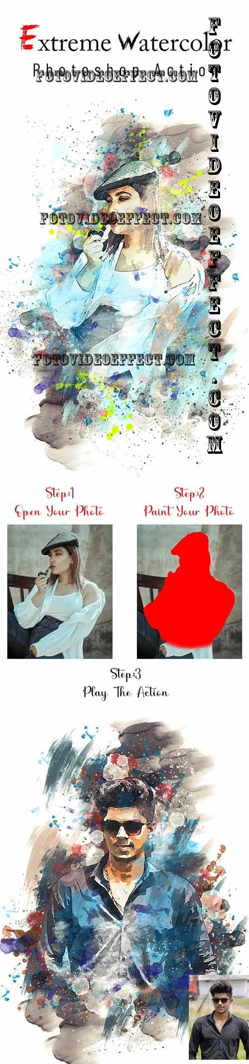 Extreme Watercolor Photoshop Action - 36751605