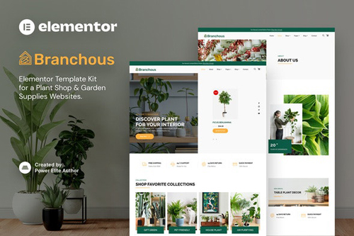 Themeforest Branchous - Plant & Garden Store Elementor Template Kit 38001638
