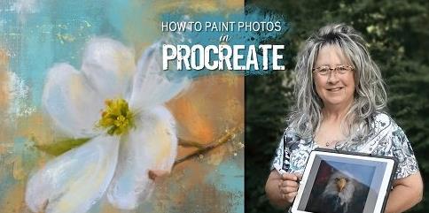 How To Paint Photos In Procreate: Expressive Dogwood Flower