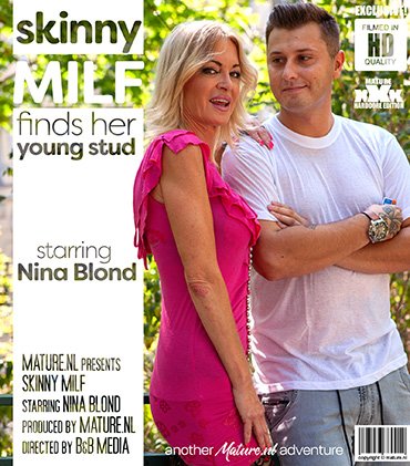 :Nina Blond - Skinny MILF Nina Blond seducing a young stud with a big (2020) SiteRip