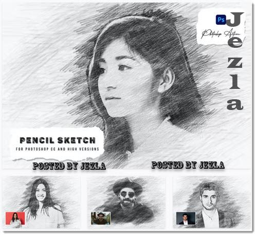 Hand Drawing Pencil Sketch Photoshop Action