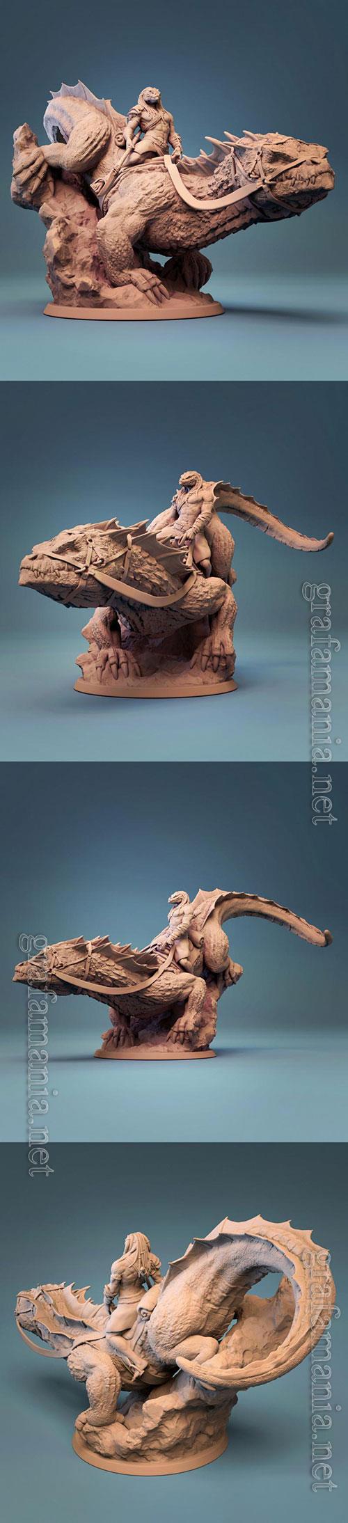 Giant Lizard 3D Print Model 