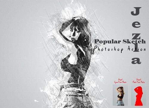 Popular Sketch Photoshop Action - 7248230