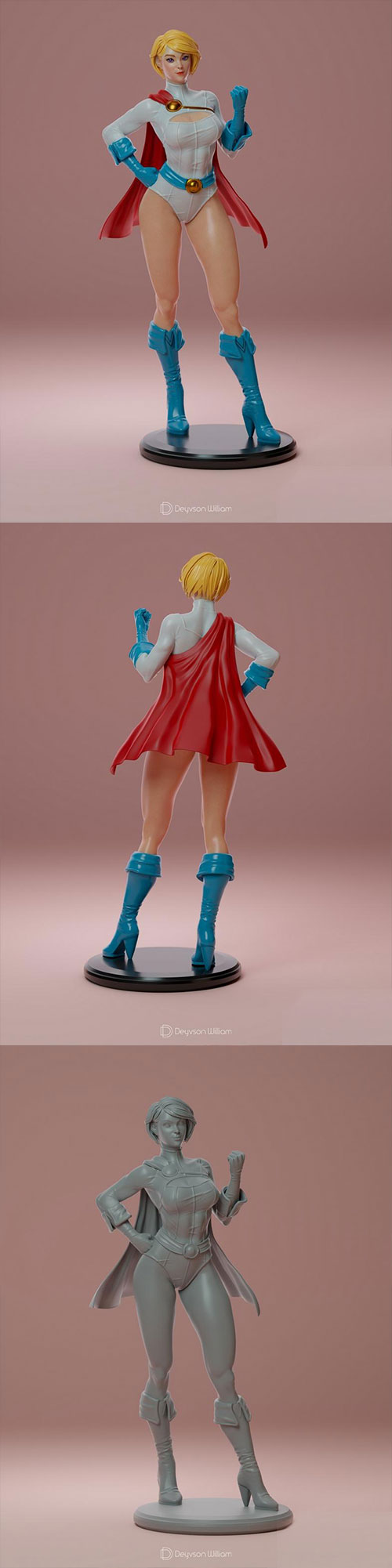 Power Girl 3D Print Model