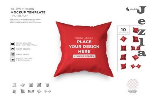 Pillow Cushion 3D Mockup Template Bundle - 1957677