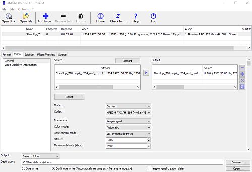 XMedia Recode 3.5.8.3 for windows download