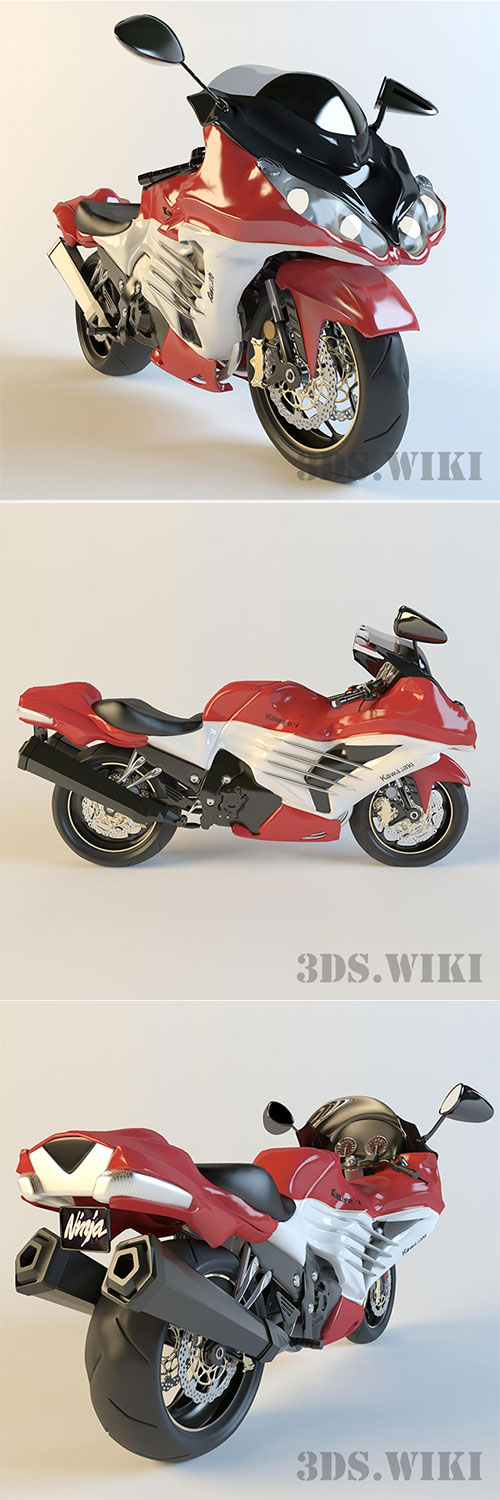 Kawasaki motorcycle 3D Model