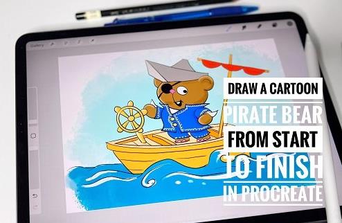 How to draw a Pirate Bear in Procreate