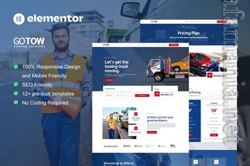 ThemeForest Gotow - Towing Services Elementor Template Kit 38028860