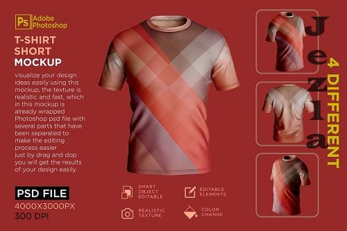 Men's T-Shirt Short Mockup - 7162109