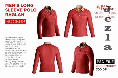 Men's Polo T-Shirt Raglan Mockup - 7225853