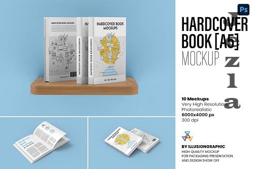 Hardcover Book Mockups - A5 - 7246958