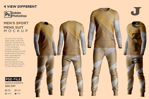 Sport Mens Suit Long Sleeve Mockup - 7236305