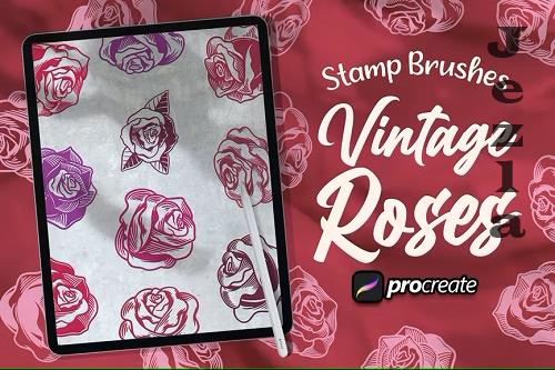 Vintage Roses Brush Stamp 2