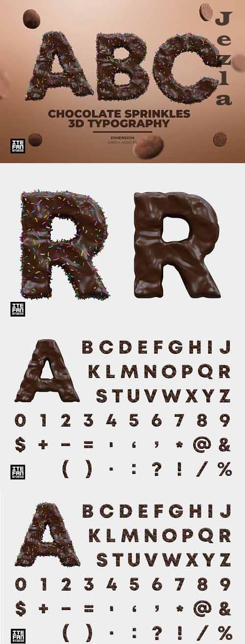 Chocolate Sprinkles 3D Typography - 7225386