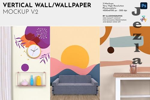 Vertical Wall/Wallpaper Mockup v.2 - 7263528