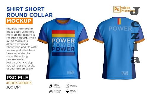 Shirt Short Collar Round Mockup - 7249963