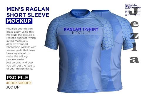 Men's Raglan Short Sleeve Mockup - 7251313