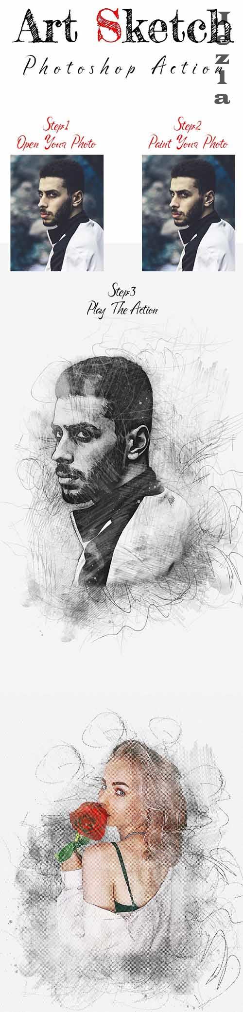 Art Sketch Photoshop Action - 37118637