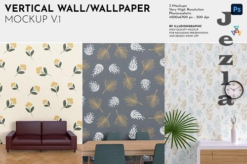 Vertical Wall/Wallpaper Mockup v.1 - 7256411
