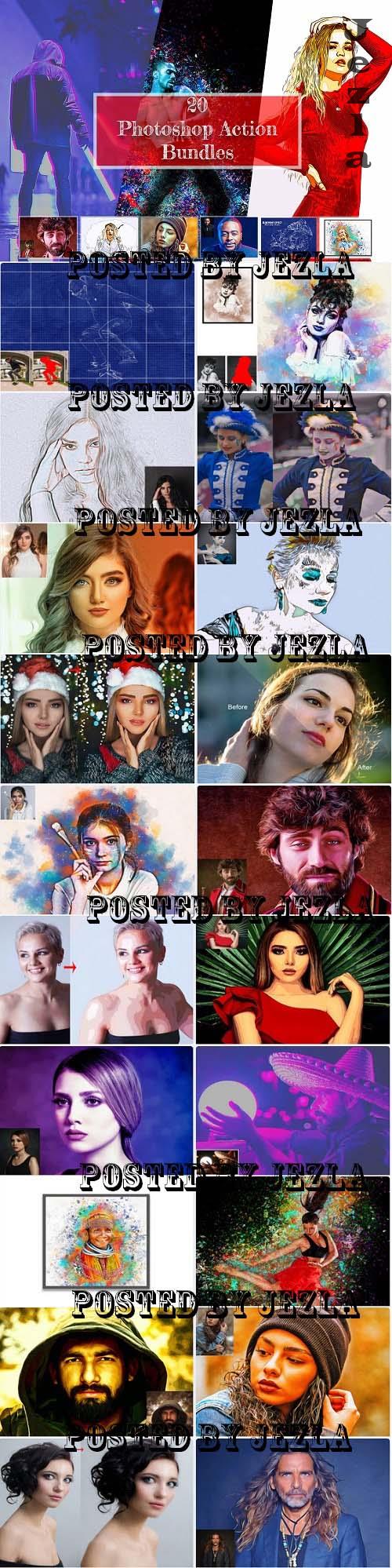 20 Photoshop Action Bundle - 20 Premium Graphics