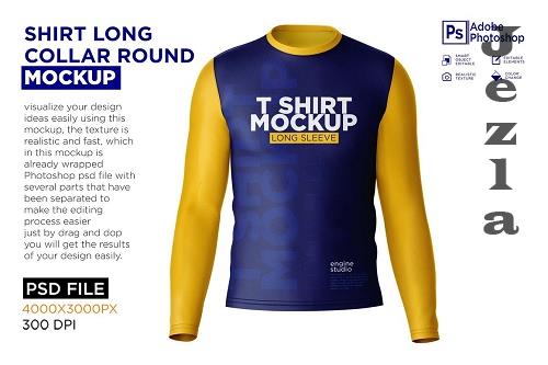 Shirt Long Collar Round Mockup - 7251081