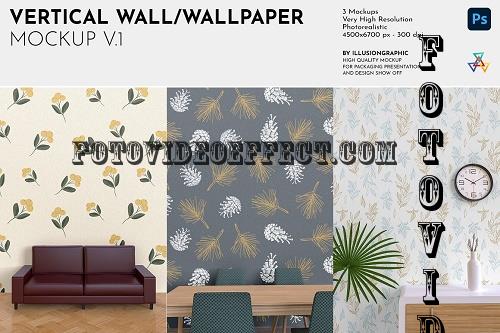 Vertical Wall/Wallpaper Mockup v.1 - 7256411