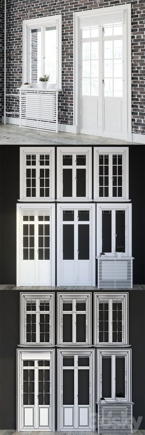 Windows in Scandinavian style 3D Model
