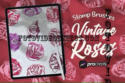 Vintage Roses Brush Stamp 2