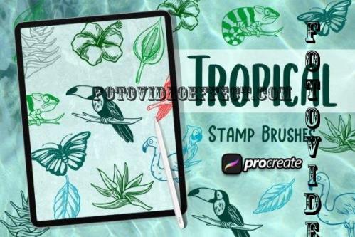 Tropical Element Brush Stamp