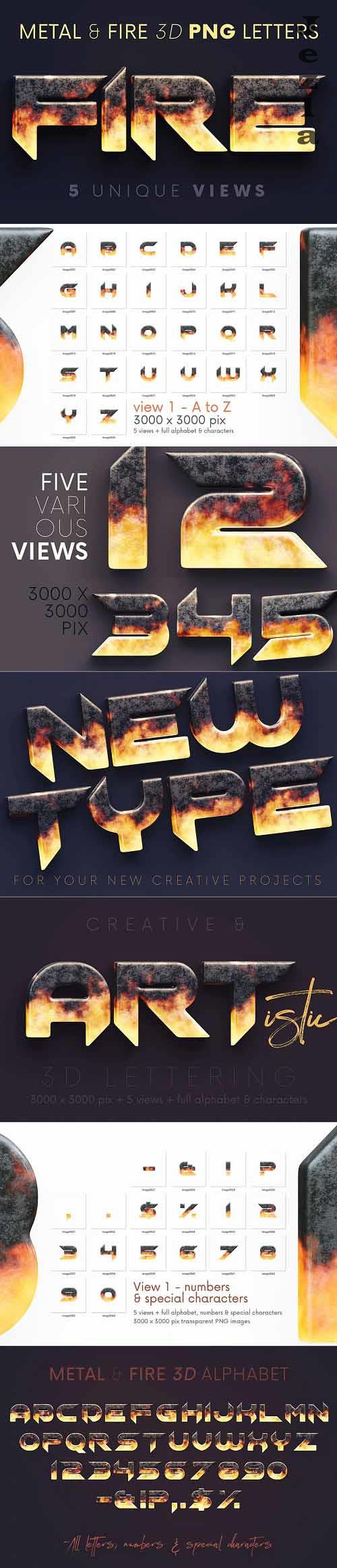 Metal & Fire - 3D Lettering - 7255576