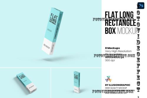 Flat Long Rectangle Box Mockup - 7190848